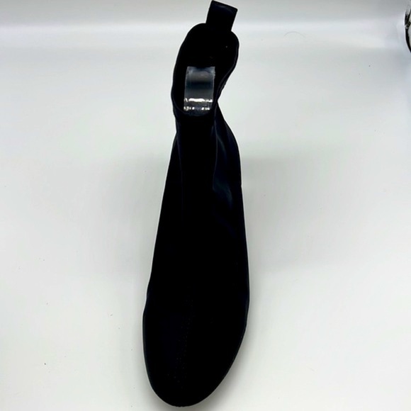 Zara - Black Polyester Sock Ankle Boots With Clear Laminated Heels Size 36 - Picture 5 of 16